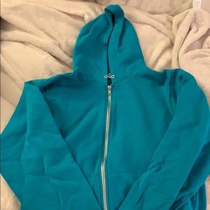 Bright blue hoodie from American apparel!